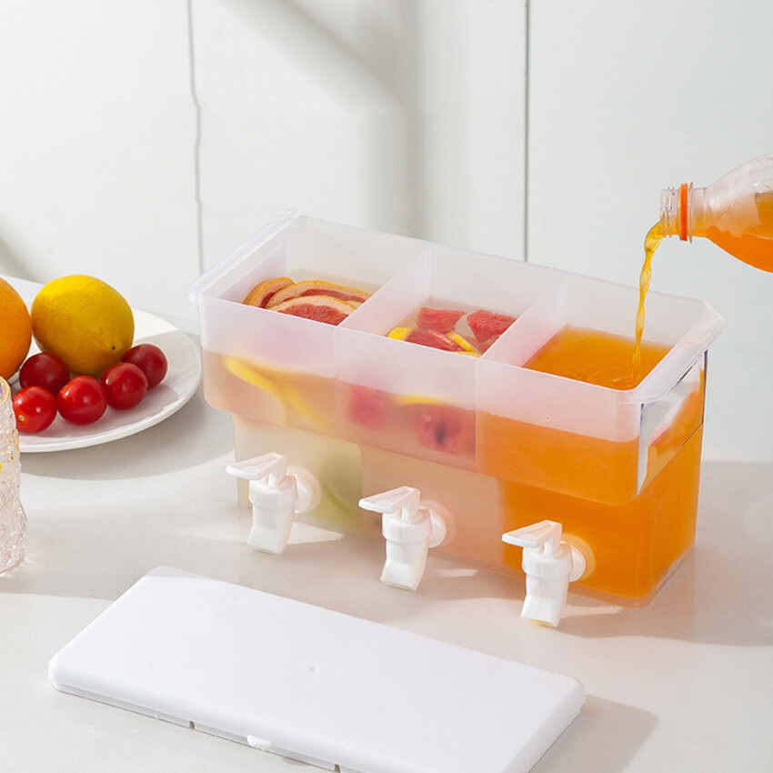 3.5L Large-capacity refrigerator cold kettle with faucet three-capacity lemonade juice plastic cold water bucket