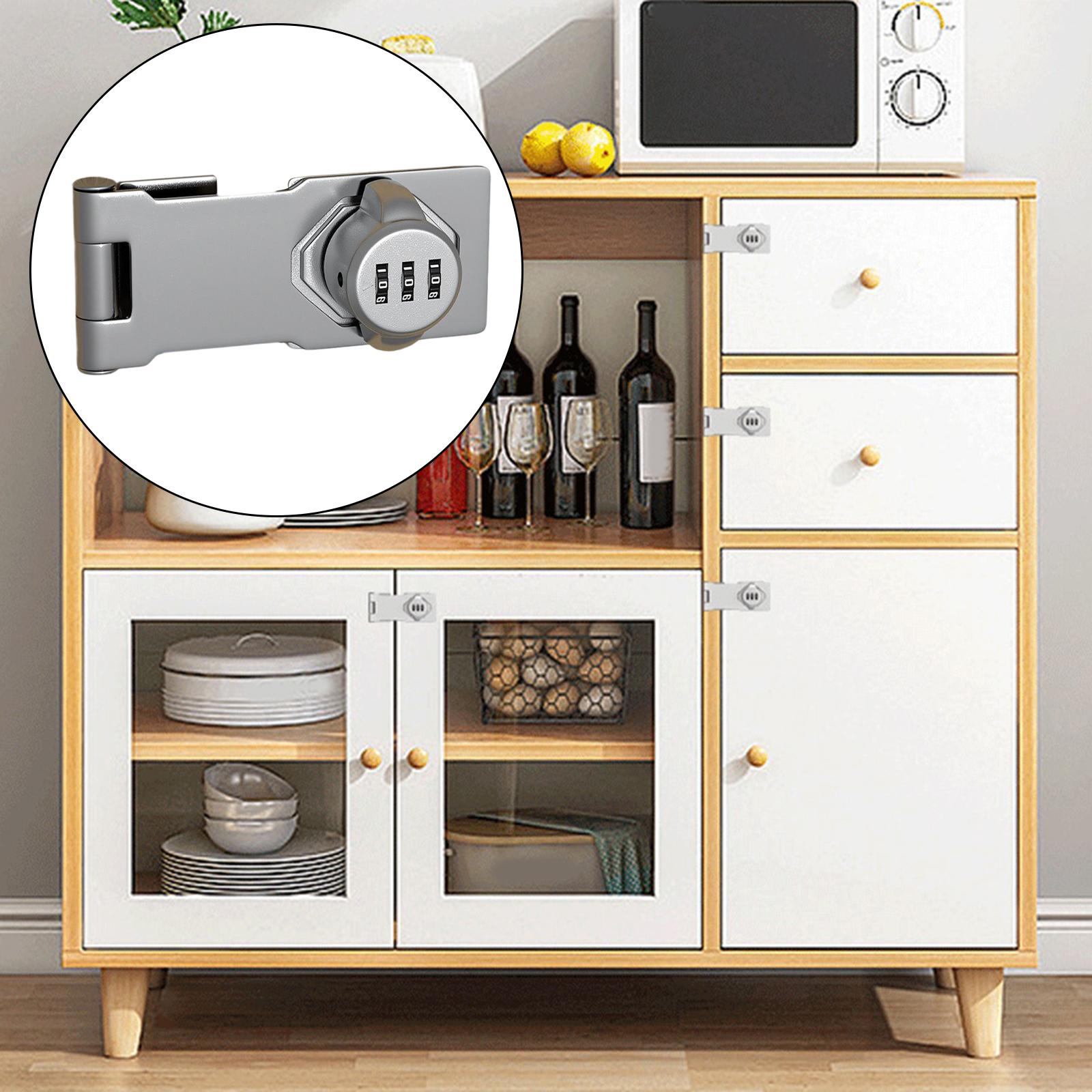 Serbery Mechanical Password Lock Mechanical, Sliding Buckle Cabinet Password Slide Latch Lock for Garage Small Doors Pet Doors