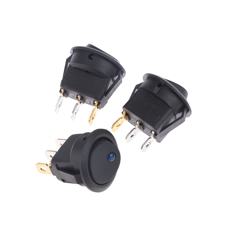 MREDL 20A 12V DC Waterproof Rocker Switch LED Dot Light Car Boat Round ON OFF Switch