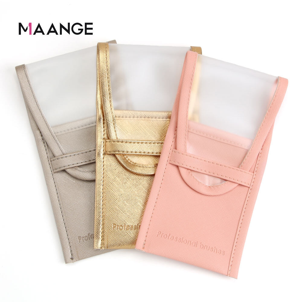 Túi đựng cọ trang điểm MAANGE bằng da PU kích thước 18x9.2x2cm - INTL