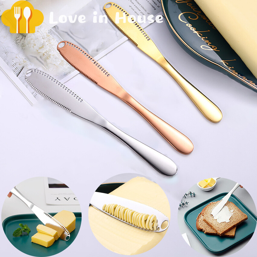 Butter Cutter Stainless Steel Cheese Butter Cutter With Hole Multi-function Wipe Cream Bread Jam Cutter Kitchen Gadgets