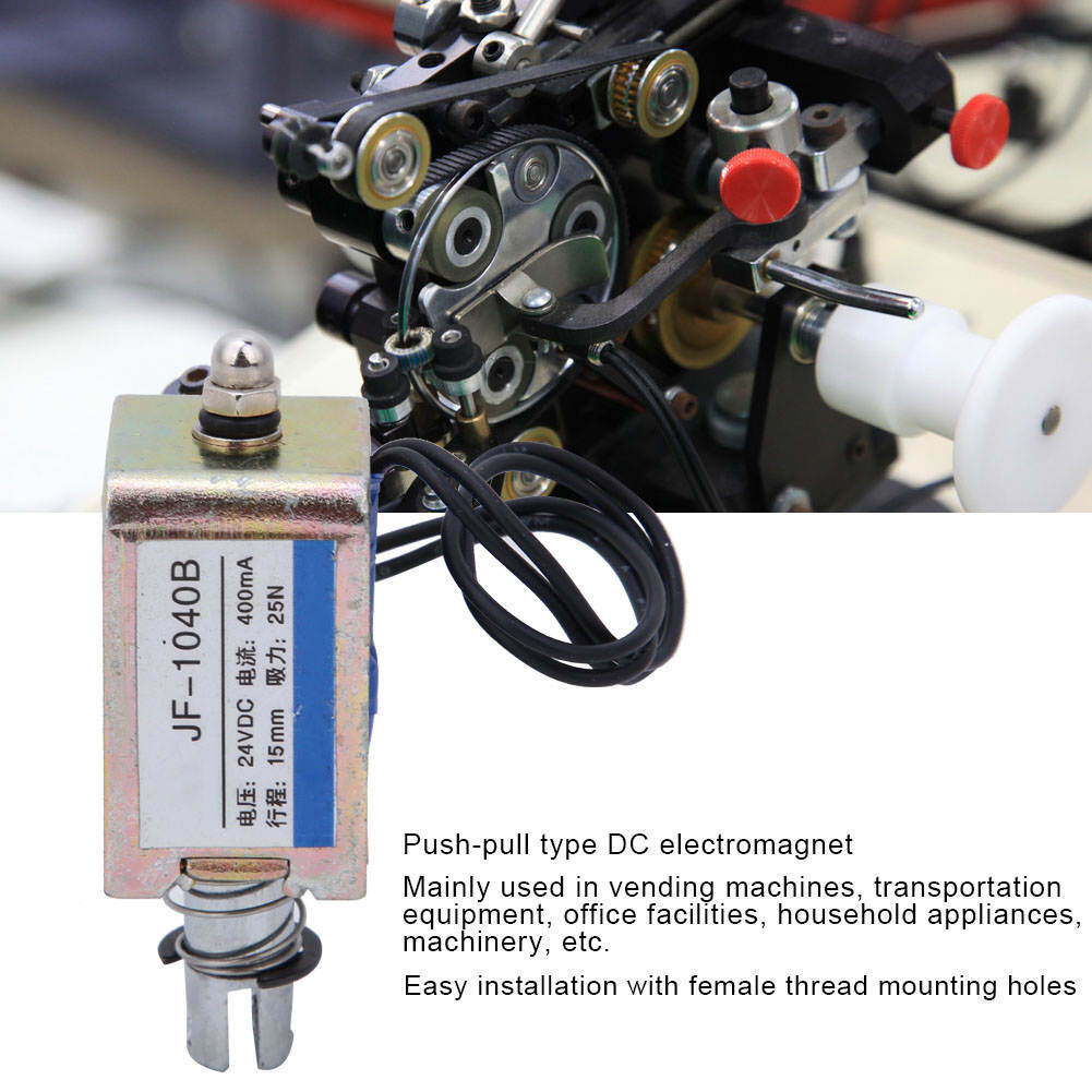 JF-1040B 25N 24V Solenoid Electromagne DC Electromagnet Push-Pull Type Solenoid Solenoid Electromagne Electromagnet 15mm Stroke