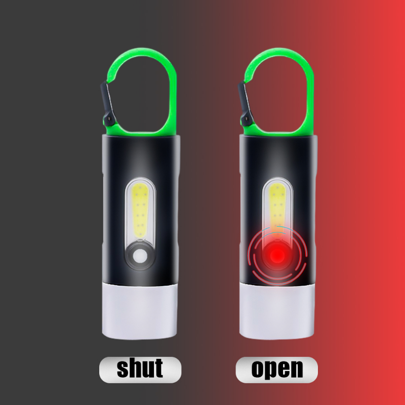 Mini Đèn pin móc khóa đèn pin Led sạc điện xách tay đèn pin sạc USB công suất cao cắm trại tầm xa đèn lồng