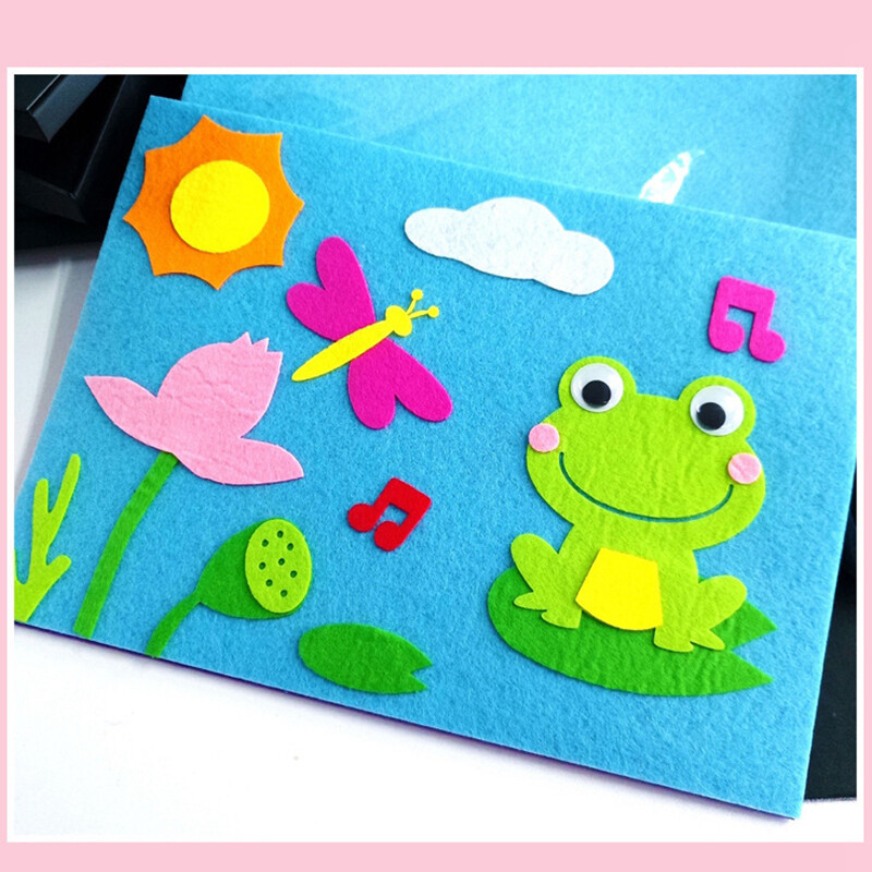 CK Nonwoven Felt Fabric 10x10cm Patchwork Cloth Bundle for Kids Scrapbooking DIY