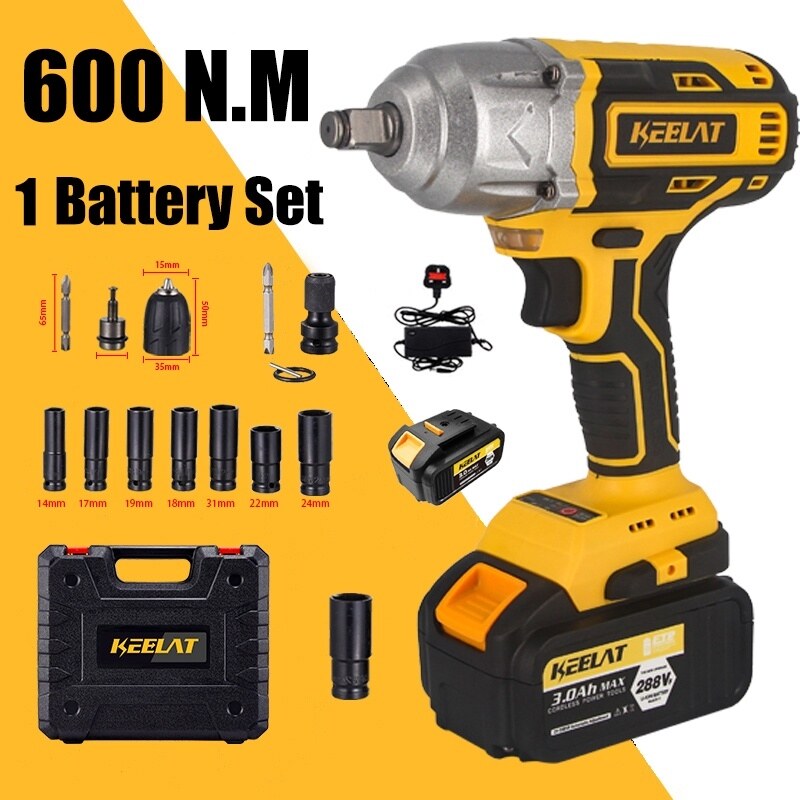 NEW 🔥Keelat Kid006🔥 600NM Impact Wrench Cordless High Torque 1/2