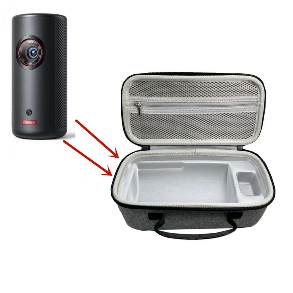 Carrying Case Multifunctional Zipper Travel Carrying Case Dustproof Projectors Accessories Bag for Samsung TheFreestyle and Nebula Anker Capsule 3 Laser 1080p Projector