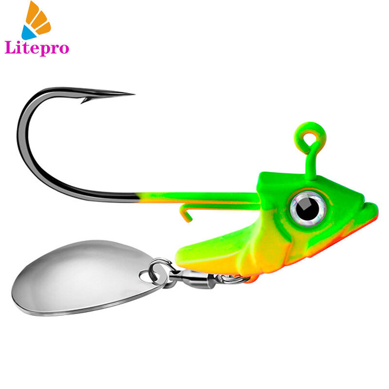 Jig Head Hooks Weighted With Spinner Blades 7.5g 10.5g 15g Fishhook For Soft Bait Fishing Tackle Accessories