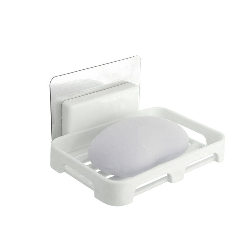 【TaroBall】Simple Installation Soap Dishes Drain Wall Mounted Soap Sponge Holder Storage Rack Bathroom Kitchen Organizer Soap Draining Holder Kitchen Hanging Soap Box