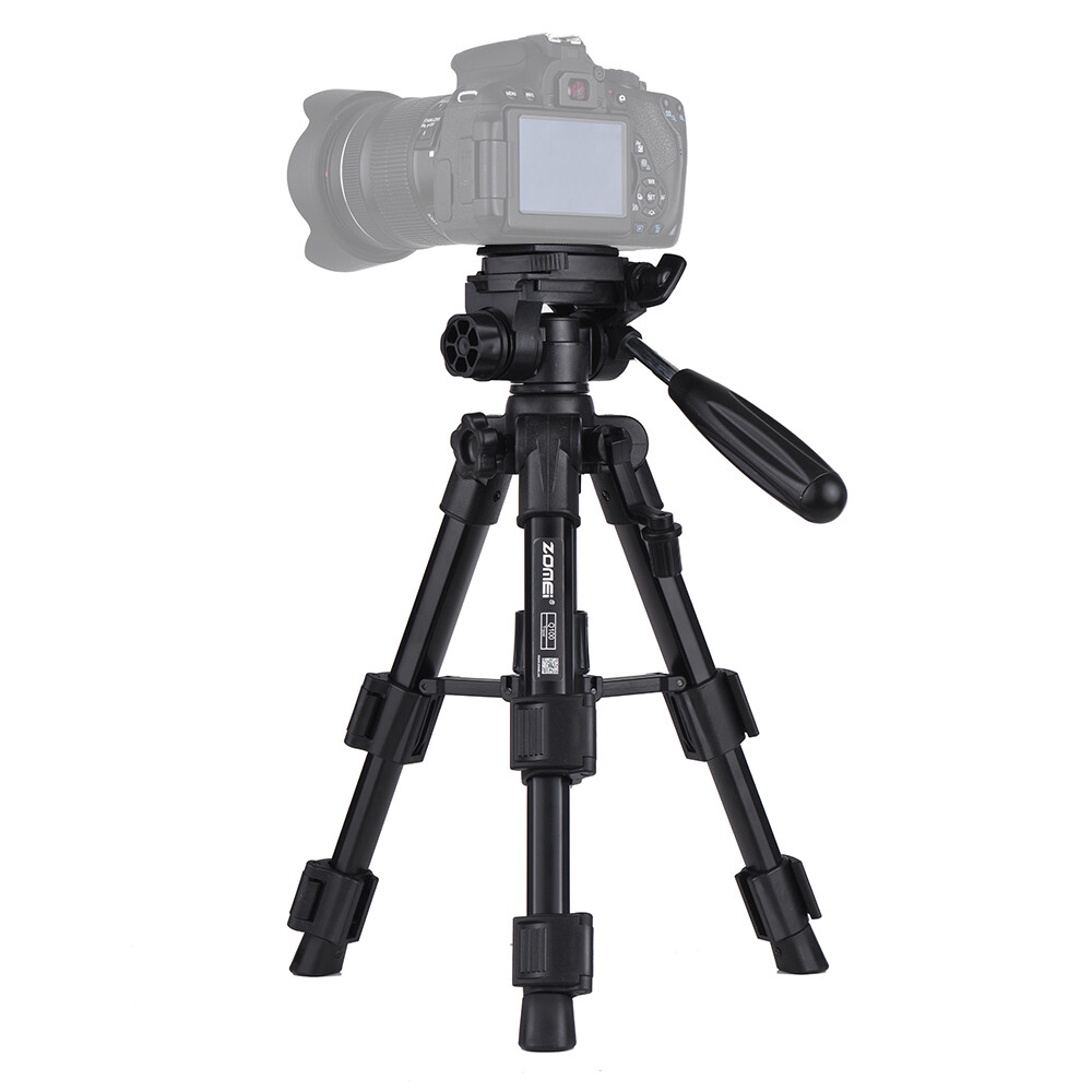 ZOMEI Q100 20inch Tabletop Folding Tripod with Quick Release Plate Storage Bag Black
