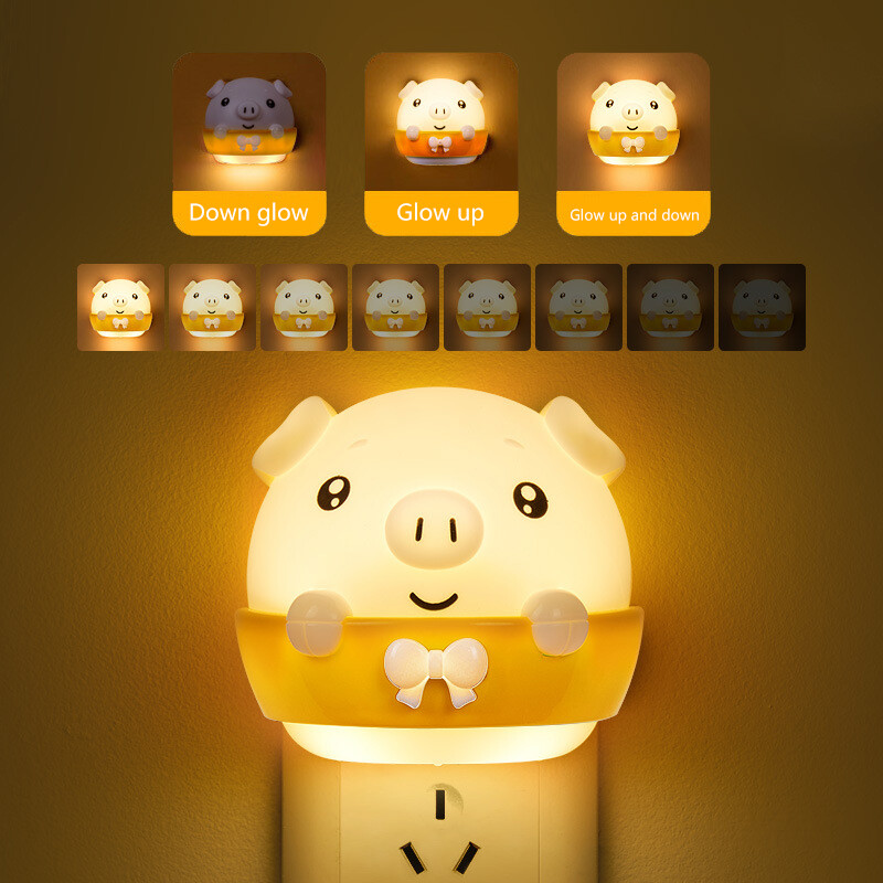 Led Remote Control Night Light Bedroom Bedside Light Eye Protection Night Light Can Be Timed Dimmable Cute Piggy