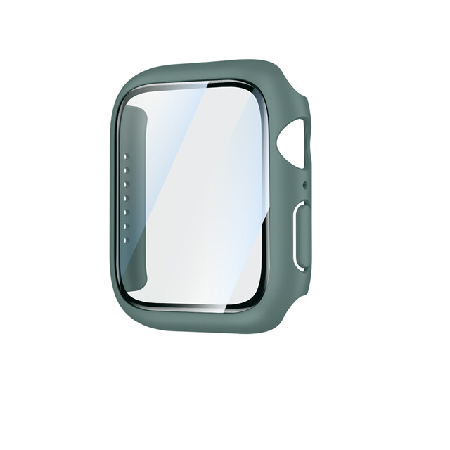 Ultra thin hard pc case tempered glass screen protector protective cover suitable for apple watch series 9 8 7 6 se 1 2 3 4 5 38mm 40mm 42mm 44mm 41mm 45mm smartwatch case cover