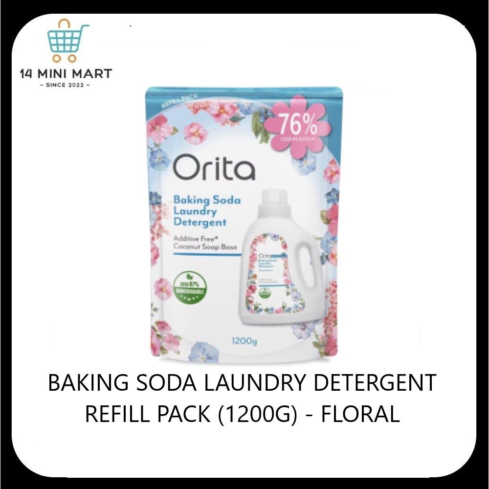ORITA Baking Soda Laundry Detergent Refill Pack (1200g) Floral Lazada