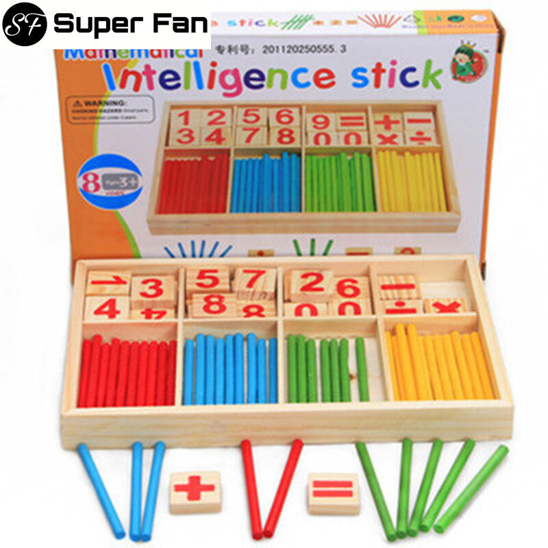 （Super Fan) Colorful Bamboo Counting Sticks Baby Toy Montessori Teaching Aids Counting Rod Kindergarten Mathematics Learning Educational Toy