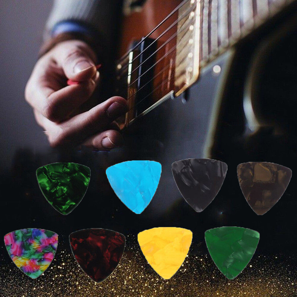 10pcs Triangle 0.46mm Instruments Guitar Pick Guitar Accessories Plectrum Celluloid