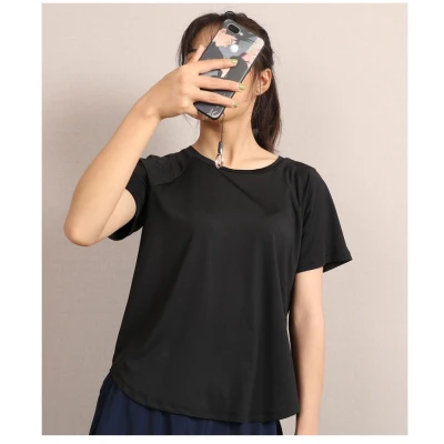 Plus Size S-4XL Mesh Sports T-shirt Woman Yoga Short Sleeve Fitness Shirts Loose Sports Fitness Shirts