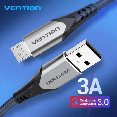 Vention Micro USB Cable 3A Nylon Fast Charge USB Data Cable for Samsung Xiaomi LG Tablet Android Mobile Phone USB Charging Cord