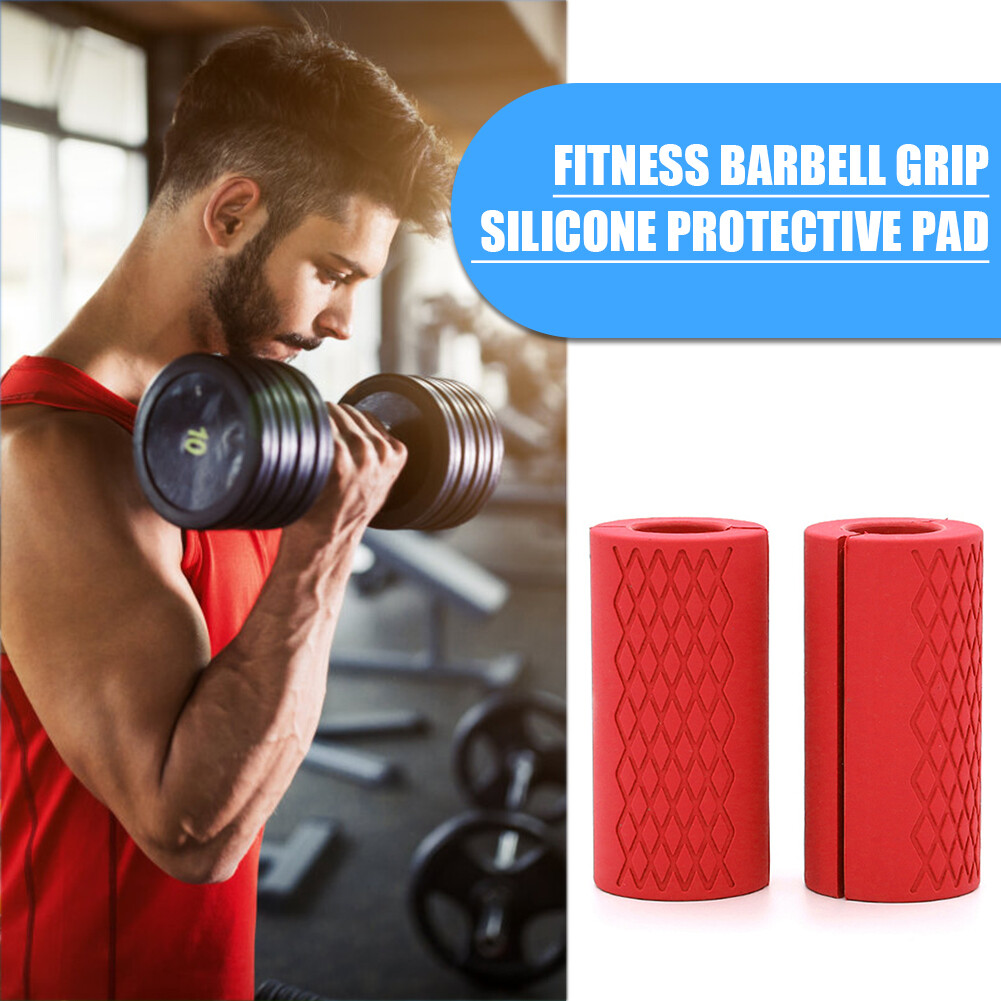 Pull Up Weightlifting Support Silicone Protect Pad 2pcs Thick Dumbbell Fat Barbell Grips Bar Handle