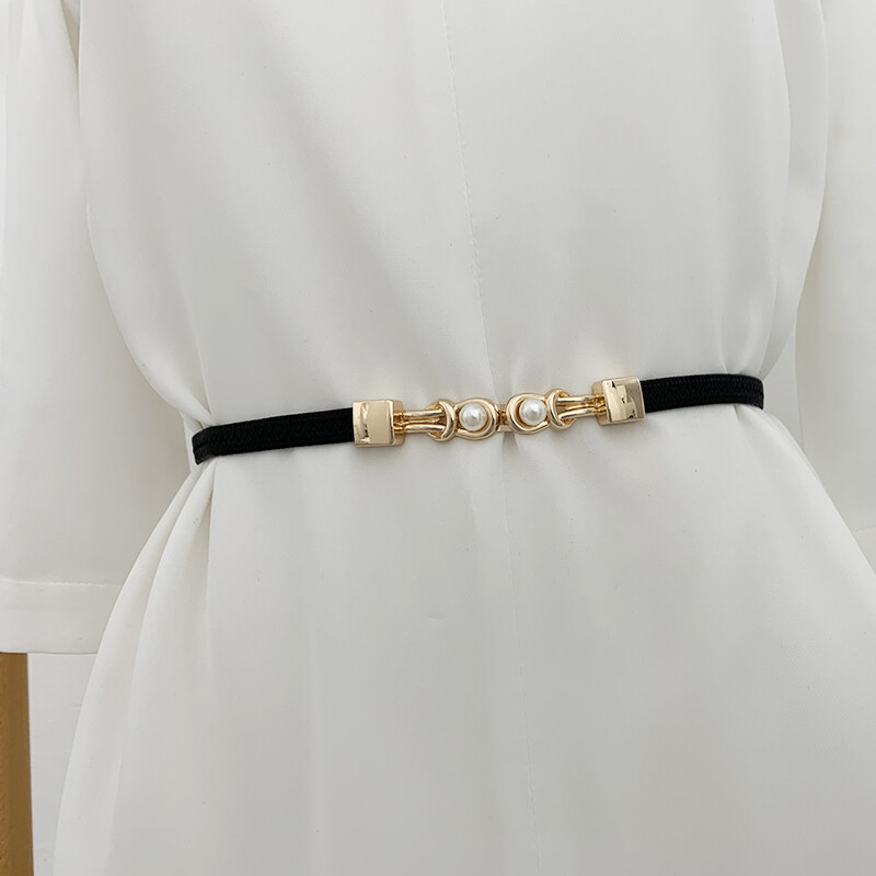 Pearls Waist Belts for Women Dress Decoration Waistbands Elastic  Pearl Beaded for Female