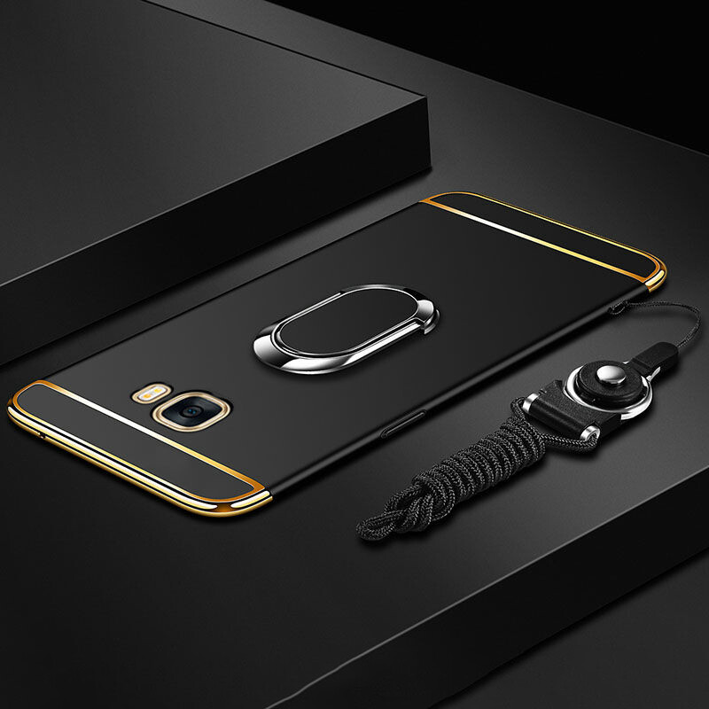 Lanlin for samsung galaxy c9 pro samsung galaxy c9 phone case luxury 3 in 1 matte ultra thin anti-scratch shockproof electroplated frame hard pc back cover for samsung c9/samsung c9 pro case