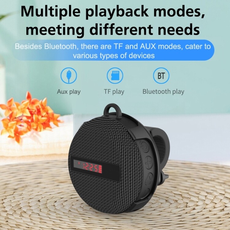 BT368 LED Digital Display Outdoor Portable IPX65 Waterproof Bluetooth Speaker