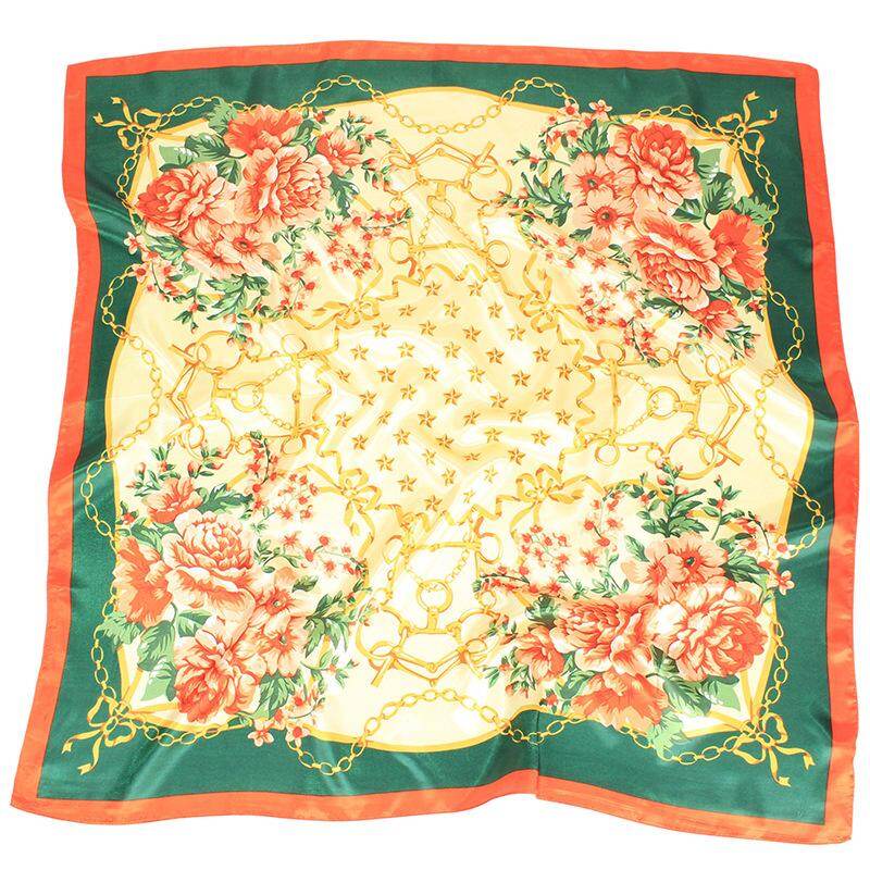 Malaysia Turban Satin Print Large Square Scarf Hangzhou Silk Scarf Turban Hijab Bandana