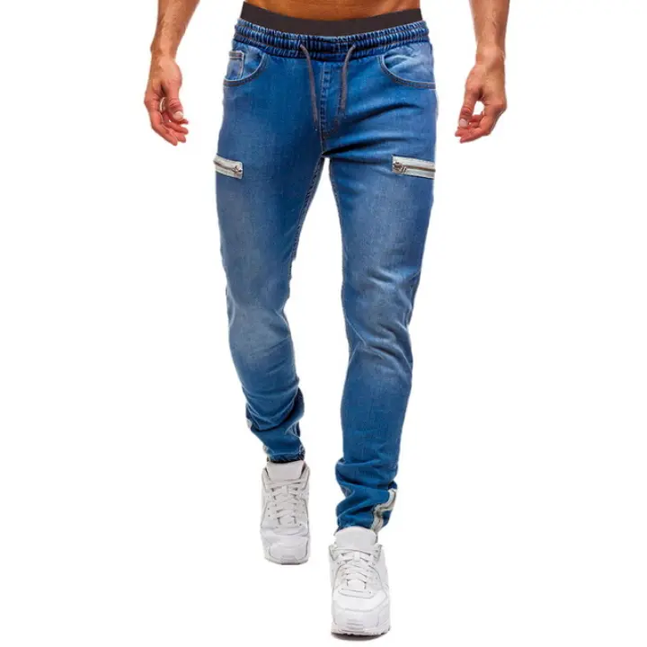 elastic cuff jeans mens