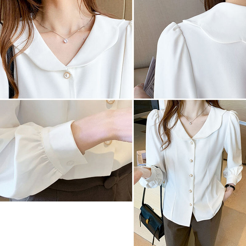 CHICCHIC Áo sơ mi dài tay áo thời trang nữ