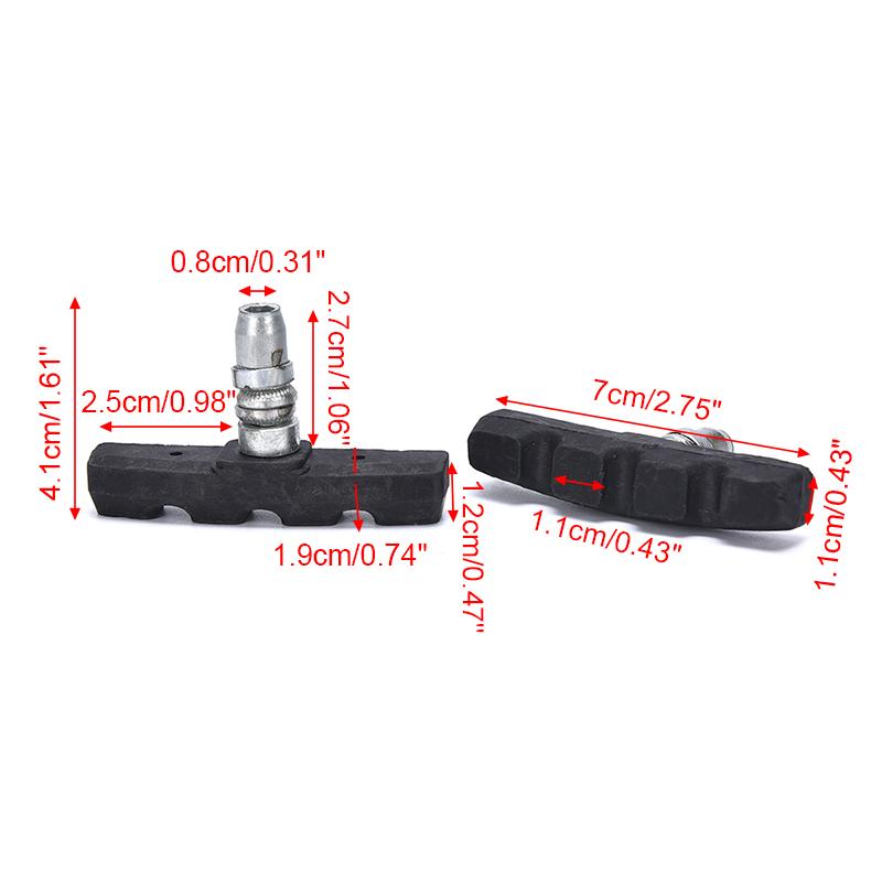 1 Pair Bicycle Break Shoes Brake Pads Holder Rubber Mountain Bike ...