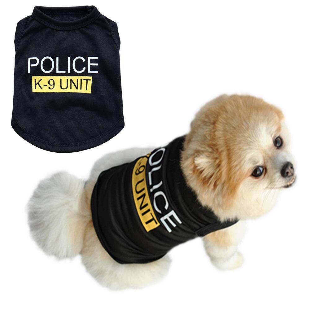 [Lovinland] Dog Cat Vest Black Elastic Police Cosplay Puppy T-Shirt Coat Apparel Costumes Pet Clothes
