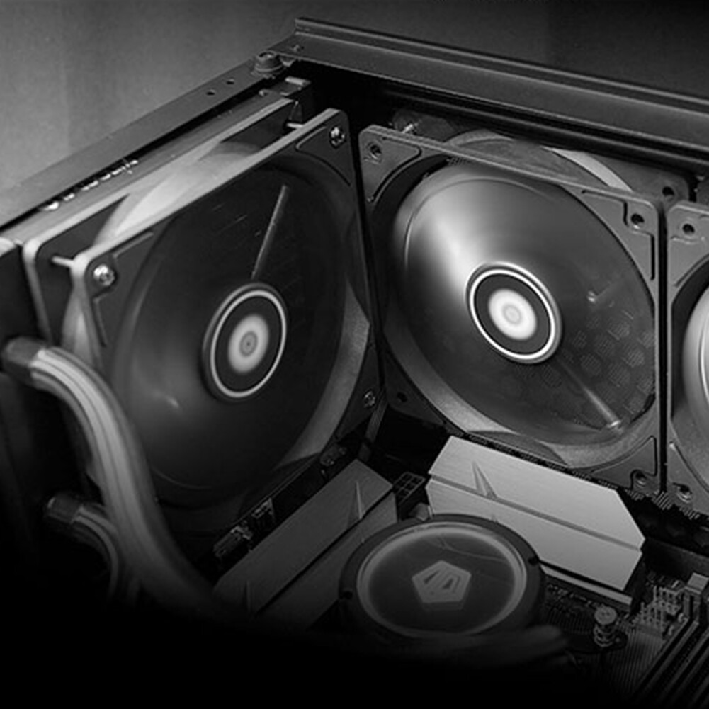 Quạt Làm Mát Khung Gầm Máy Tính Để Bàn 4 Chân 120Mm ID-COOLING, Vỏ Máy Tính PC Quạt Làm Mát PWM