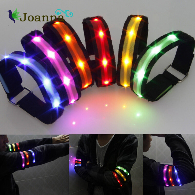 Joanna ปลอกแขน LED Armband กระพริบแถบเรืองแสงติดแขนสำหรับกลางคืนสำหรับวิ่งปั่นจักรยานจ๊อกกิ้ง Night เดิน