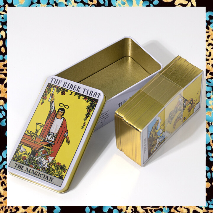 The Rider, Classic Tarot in a Tin Box - with Paper Guide Book | Portable Size 10.3x6cm | 78 Sheets Tarot Card Deck | Divination Cards Guidebook English Version