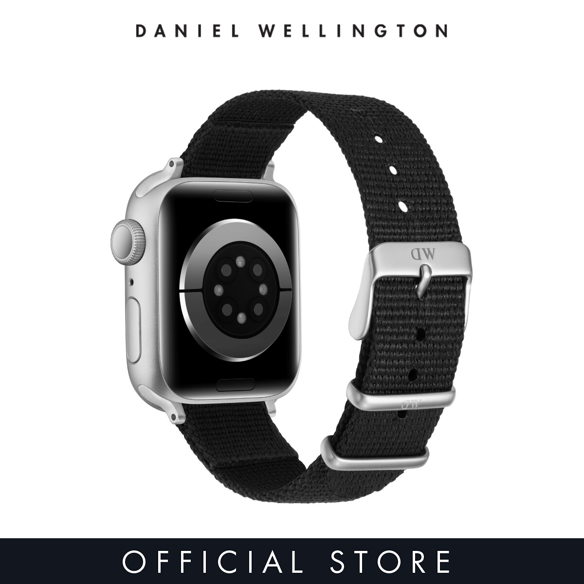 Daniel Wellington Black Apple Watch Silver Strap Watch Series