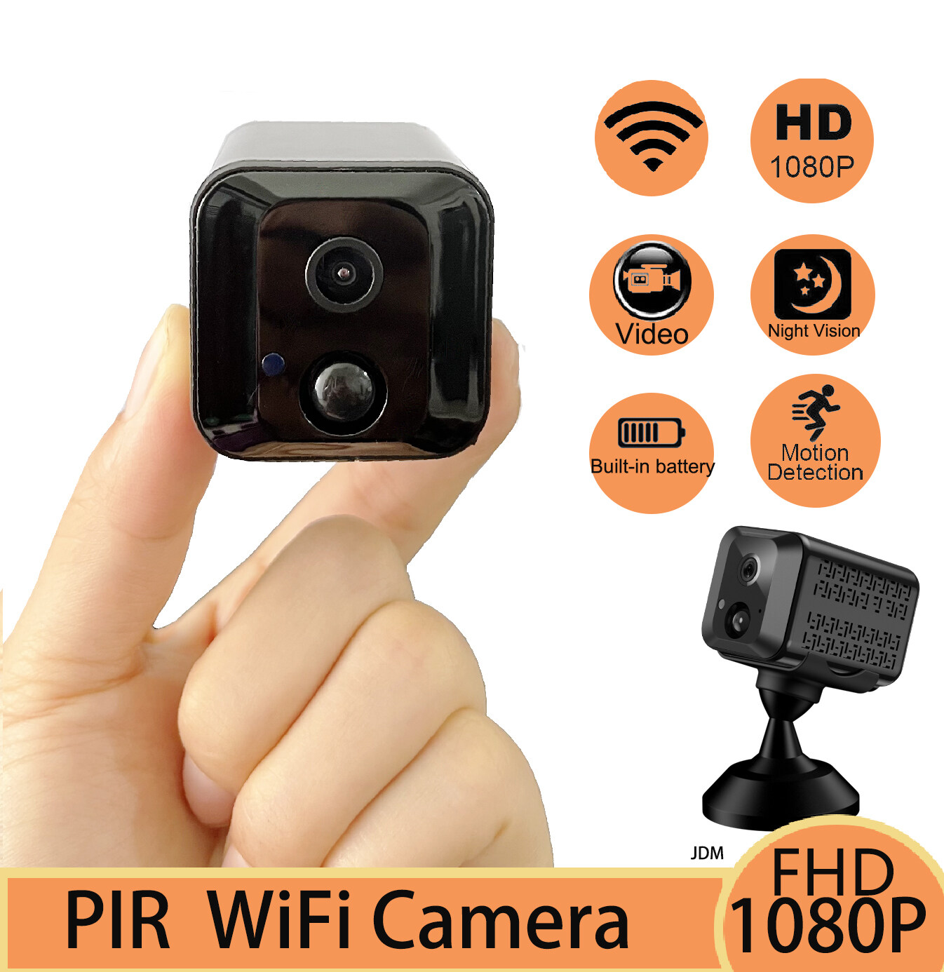 JDM Mini Wifi Camera HD 1080P Night Vision Small Camcorder PIR
