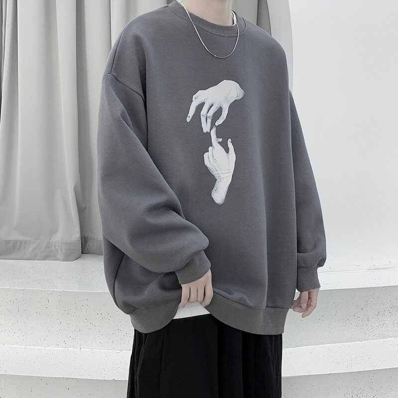 mens oversized crew neck sweatshirt