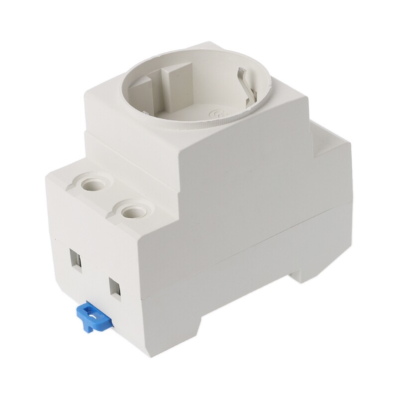 Eu type 35mm din rail mount ac power socket 16a 250v ac connector