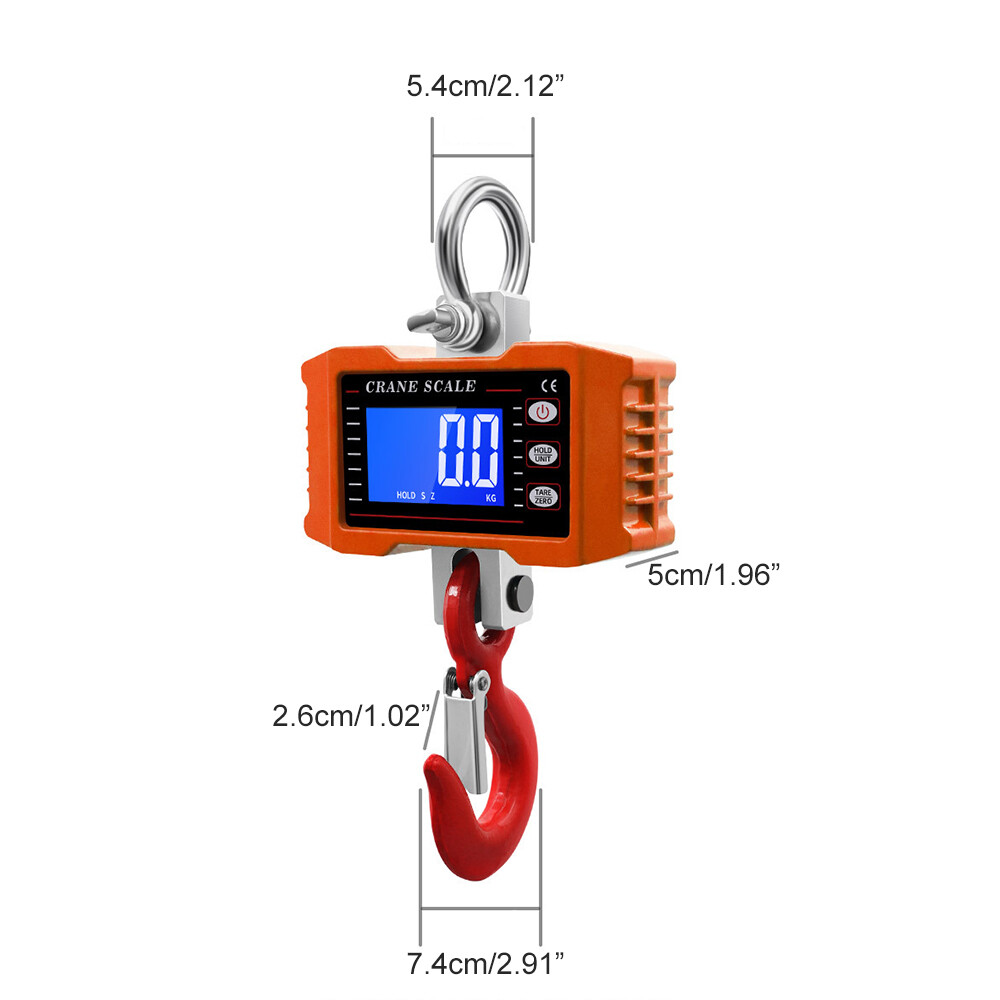 pcbfun Cân Điện Tử Cầm Tay Cân Treo Cân Cần Cẩu cân treo điện tử 1 tấn 1000Kg/2200lb Hạng Nặng Cân Treo Công Nghiệp Có Điều Khiển Từ Xa Điện Tử Di Động Màn Hình LED
