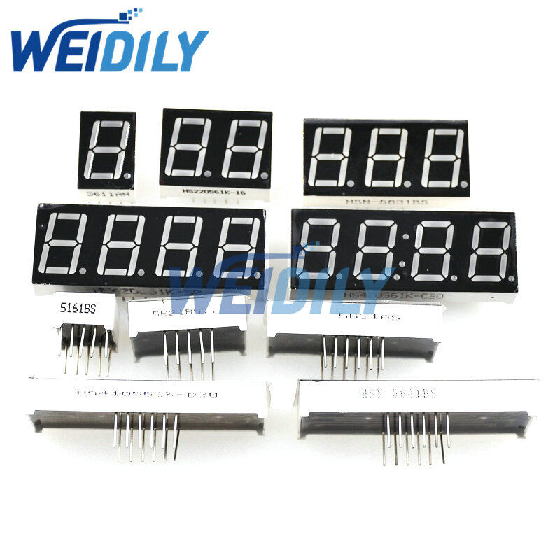5pcs 0.56inch led display 7 segment 1 bit/2 bit/3 bit/4 bit digit tube red common cathode / anode digital 0.56 inch led 7segment
