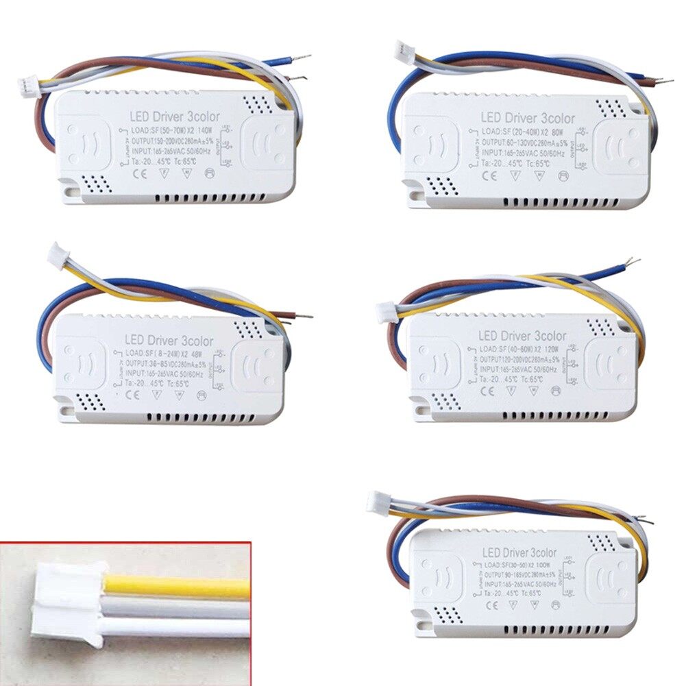 LED Driver Adapter For LED Lighting Non-Isolating Transformer Replacement LED Driver 3 Color