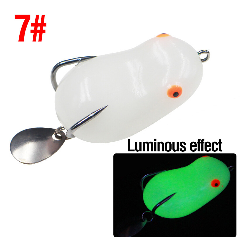 1PCS 4cm/5cm New Soft Frog Floating Fishing Lure 8g/12g Thunder Frog Double Hooks Top Water Ray Artificial Bait