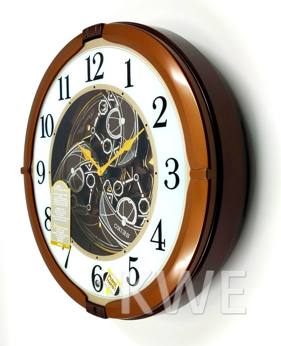 100 ORIGINAL SEIKO Melodies in Motion Brown Wall Clock QXM380