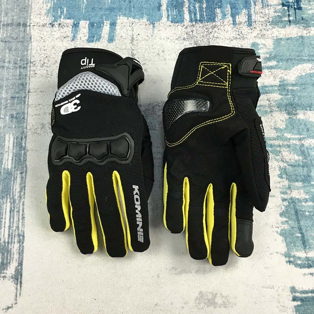 Motorcycle Komine Gloves Komine GK162 3D Protect Carbon Fiber Mesh