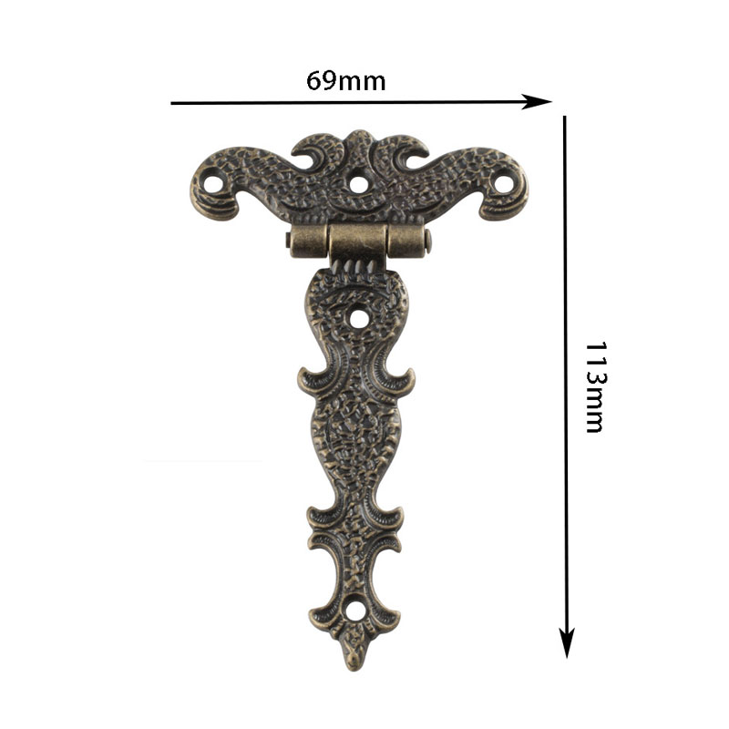 2sql 1PC Bronze Tee Hinge Retro Hardware Door Strap Hinge Cabinet T Hinge Black