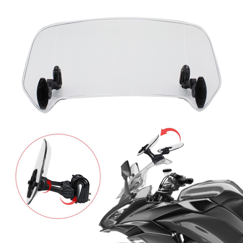 Motorcycle Universal Windshield Clamp-On Variable Windscreen Spoiler Extension