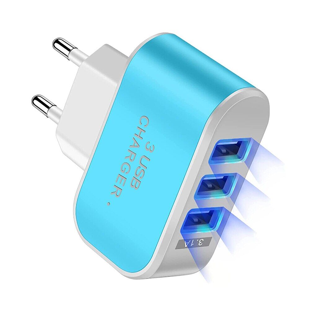 Zeallion EU US Plug USB Charger Quick Charge 3 Port Phone Adapter for iPhone Tablet Portable Wall Mobile Charger
