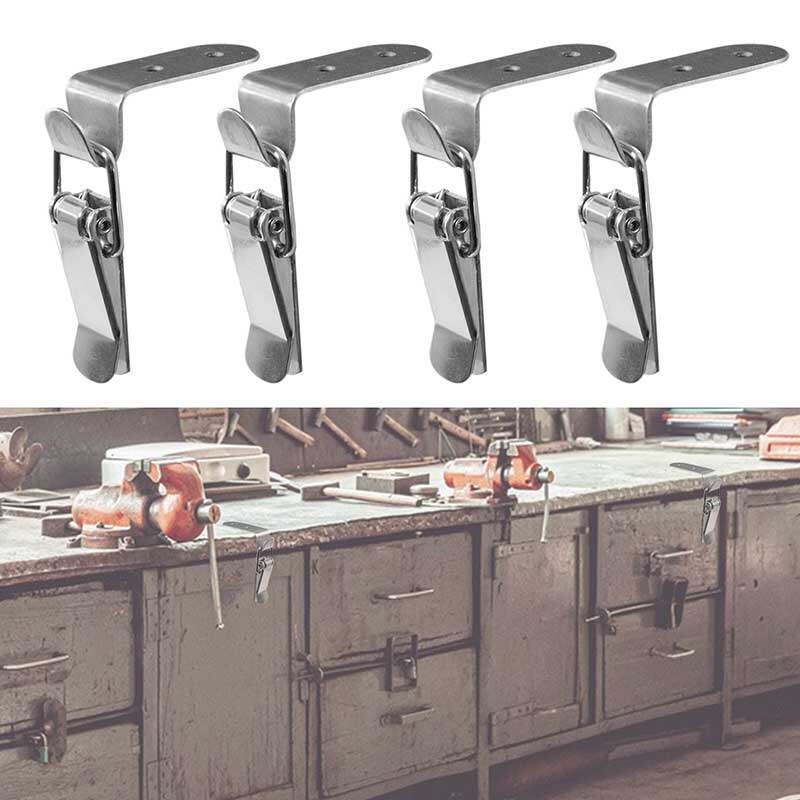 Chốt Khóa Mỏ Vịt Bằng Thép Không Gỉ 90 ° Chốt Khóa Lò Xo Móc Khóa Tủ Vali Bản Lề Phụ Kiện Phần Cứng Đồ Nội Thất