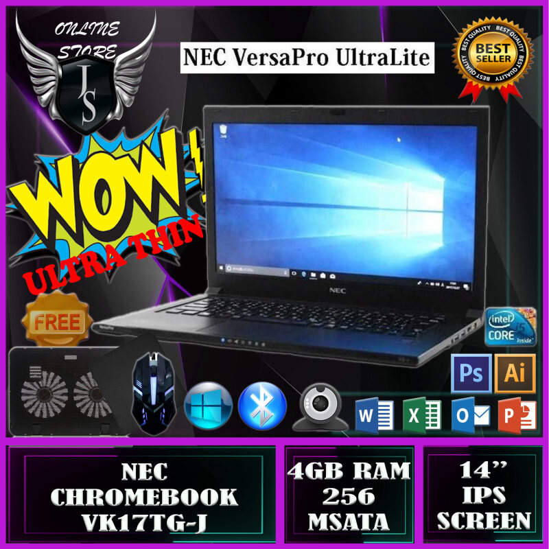 NEC CHOREBOOK VK17TG-J / INTEL CORE I5 - 4TH / 4GB RAM / 256 MSATA / 14 IPS PANEL (2560x1440) / WINDOWS 10 Malaysia