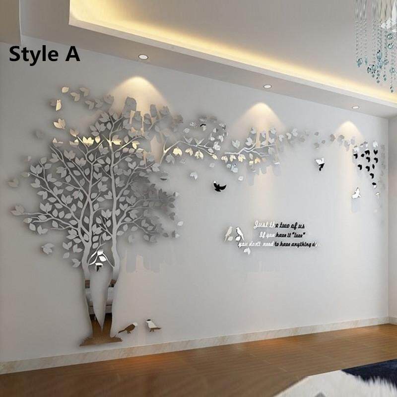 Acrylic Sáng Tạo Cặp Đôi Cây Trang Trí Nhà Stereo Dán Tường TIVI Lưng Ghế Sofa Tường POSTER Trang Trí Năm Mới