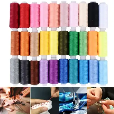 30Pcs Polyester Sewing Threads set, 120 Yards Embroidery Threads for Upholstery Sewing Machine (30 color)