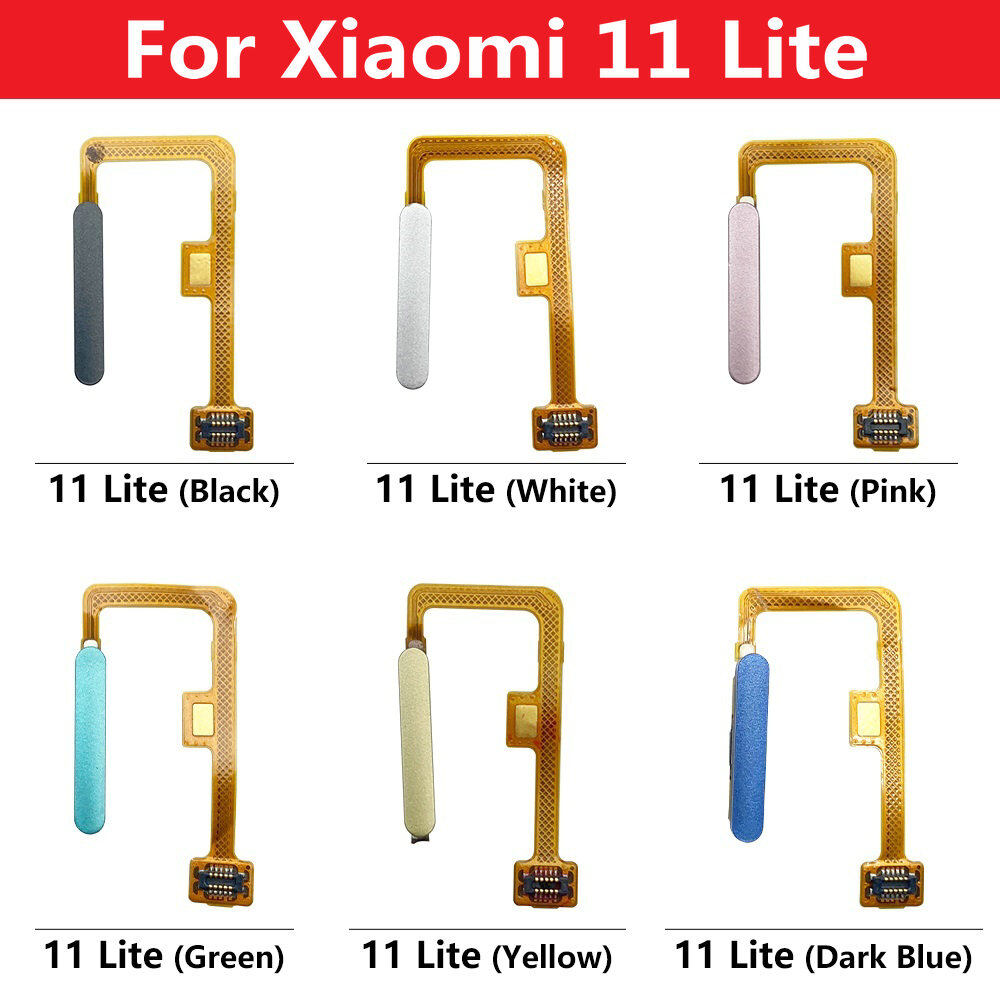 Ban đầu cho Xiaomi mi 11 mi11 Lite 4G 5g cảm biến vân tay nhà trở về phím nguồn nút menu Cáp dải dây mềm